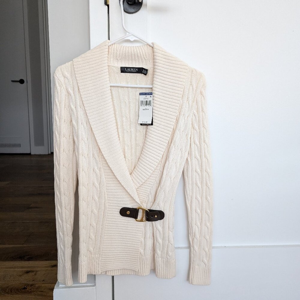NWT Ralph Lauren 100% cotton wrap sweater